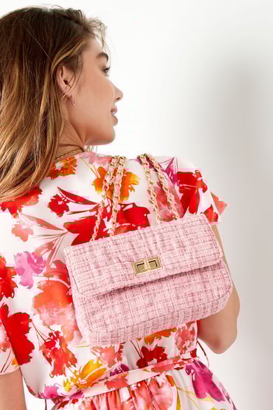 Tasche mit Nähten und Golddetail - weiß Polyester h5 Bild2